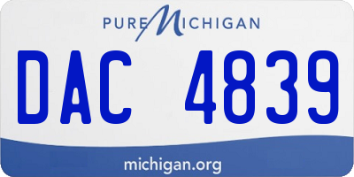 MI license plate DAC4839