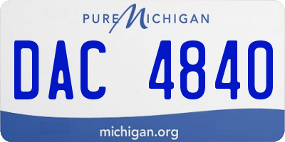 MI license plate DAC4840