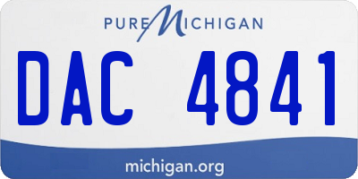 MI license plate DAC4841