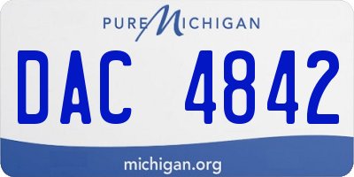 MI license plate DAC4842