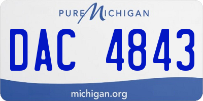 MI license plate DAC4843