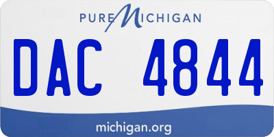 MI license plate DAC4844