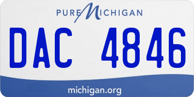 MI license plate DAC4846