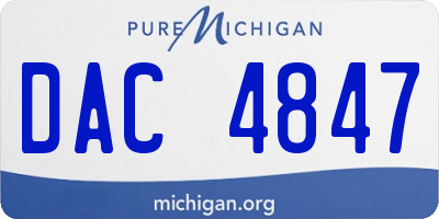 MI license plate DAC4847