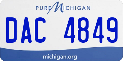 MI license plate DAC4849