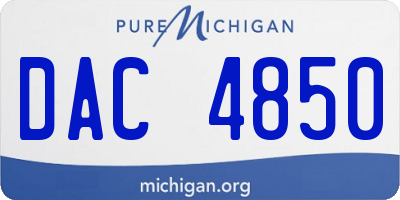 MI license plate DAC4850