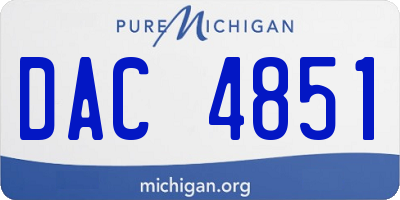 MI license plate DAC4851