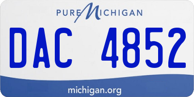 MI license plate DAC4852