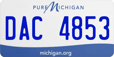 MI license plate DAC4853