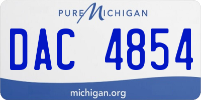 MI license plate DAC4854