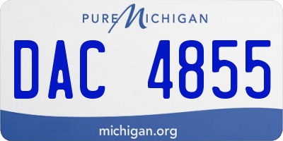 MI license plate DAC4855