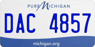 MI license plate DAC4857