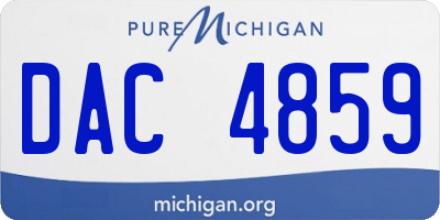 MI license plate DAC4859