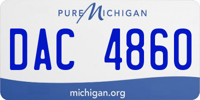 MI license plate DAC4860