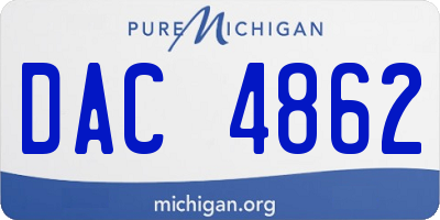 MI license plate DAC4862