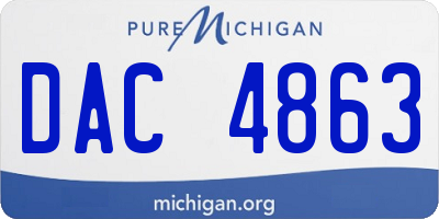 MI license plate DAC4863