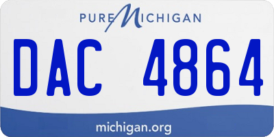 MI license plate DAC4864