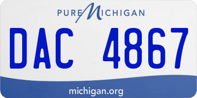 MI license plate DAC4867