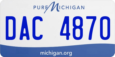 MI license plate DAC4870