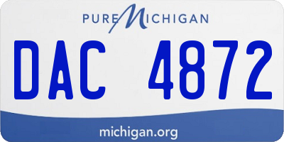 MI license plate DAC4872