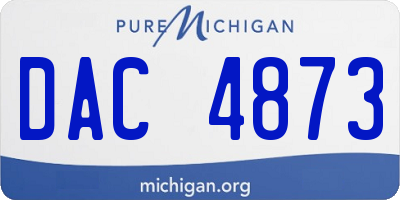 MI license plate DAC4873