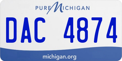 MI license plate DAC4874