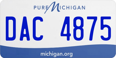 MI license plate DAC4875