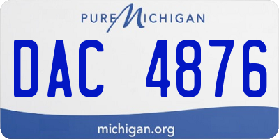 MI license plate DAC4876