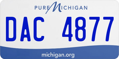 MI license plate DAC4877