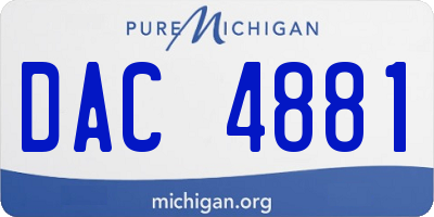 MI license plate DAC4881