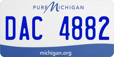 MI license plate DAC4882