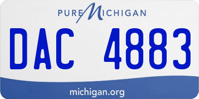 MI license plate DAC4883