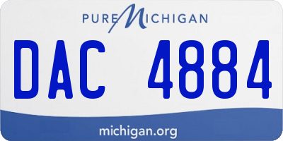 MI license plate DAC4884