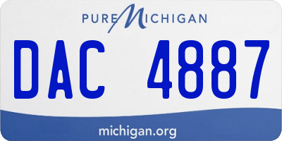 MI license plate DAC4887