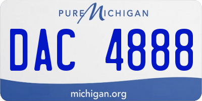 MI license plate DAC4888