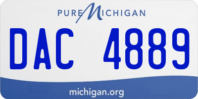 MI license plate DAC4889