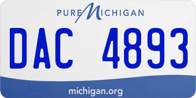 MI license plate DAC4893