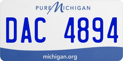 MI license plate DAC4894