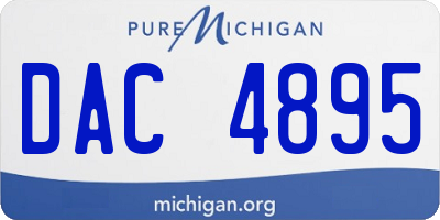 MI license plate DAC4895