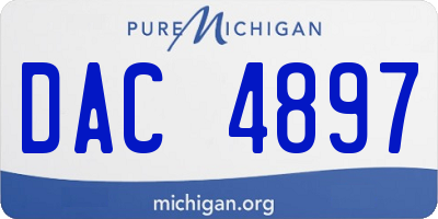 MI license plate DAC4897