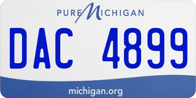 MI license plate DAC4899