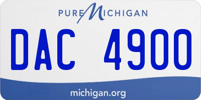 MI license plate DAC4900