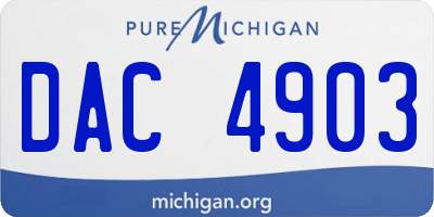MI license plate DAC4903