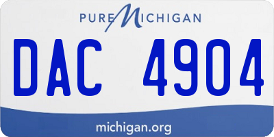 MI license plate DAC4904