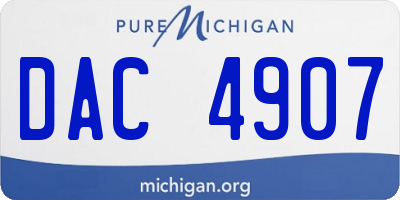 MI license plate DAC4907