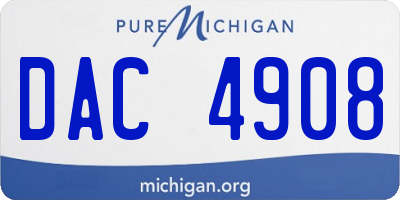 MI license plate DAC4908