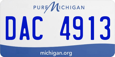 MI license plate DAC4913