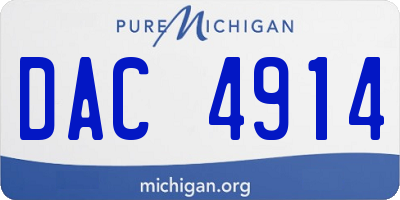 MI license plate DAC4914
