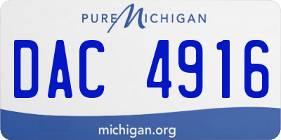 MI license plate DAC4916