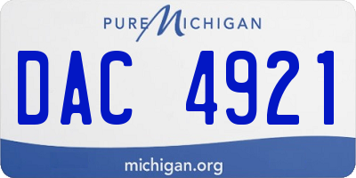 MI license plate DAC4921